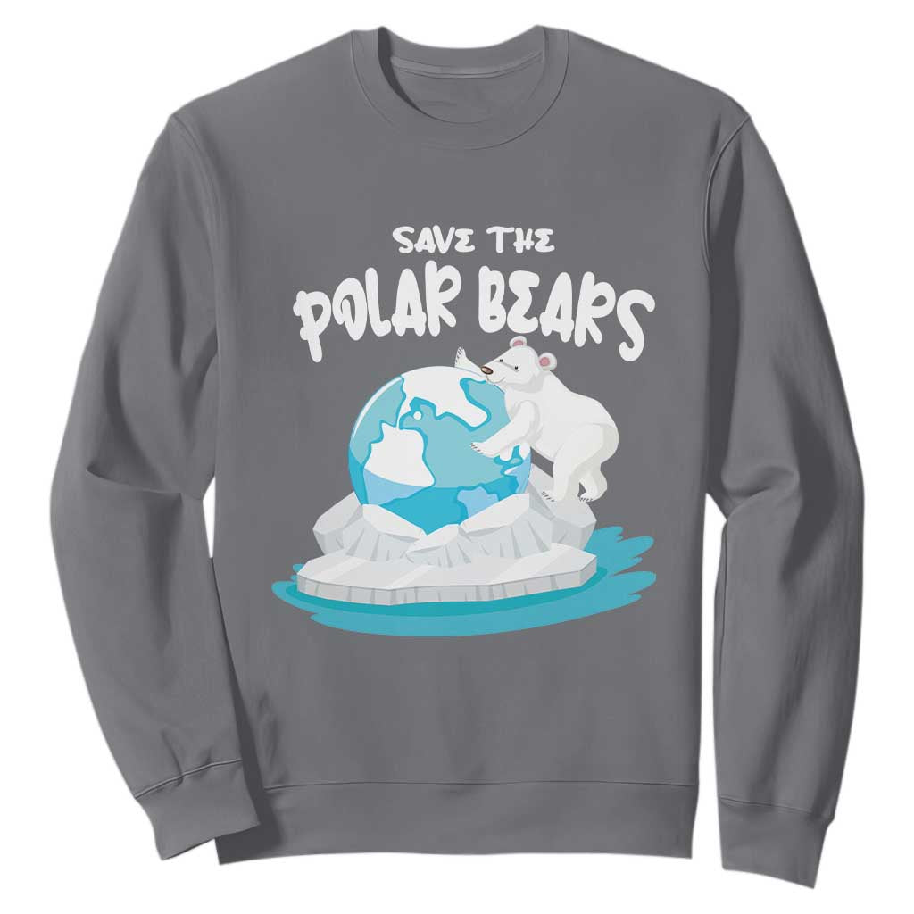 Earth Day Sweatshirt Save The Polar Bears Climate Awareness TS09 Charcoal Printyourwear