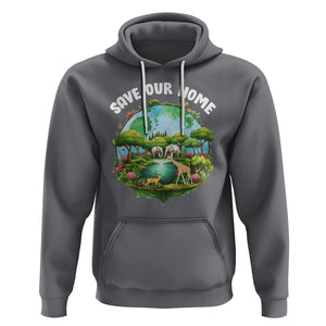 Earth Day Hoodie Save Our Home Animals Wildlife Nature Lover TS09 Charcoal Printyourwear