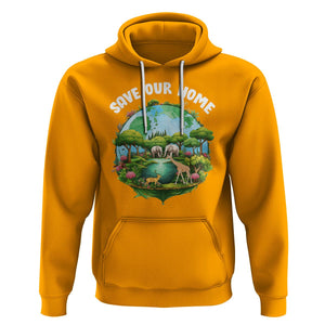 Earth Day Hoodie Save Our Home Animals Wildlife Nature Lover TS09 Gold Printyourwear