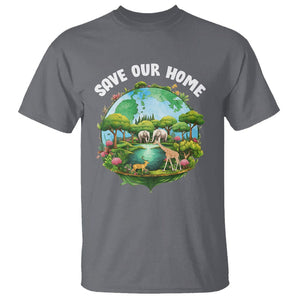 Earth Day T Shirt Save Our Home Animals Wildlife Nature Lover TS09 Charcoal Printyourwear