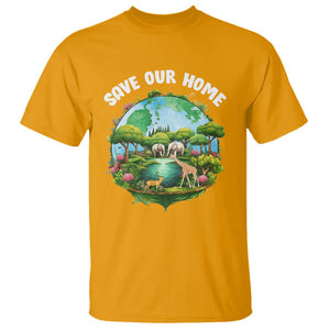 Earth Day T Shirt Save Our Home Animals Wildlife Nature Lover TS09 Gold Printyourwear