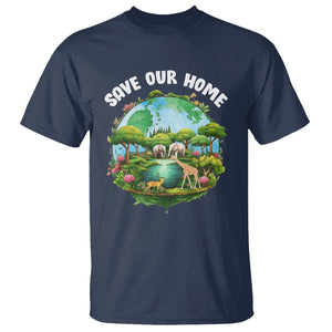 Earth Day T Shirt Save Our Home Animals Wildlife Nature Lover TS09 Navy Printyourwear