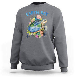 Earth Day Sweatshirt Sea Turtle Save Our Ocean TS09 Charcoal Printyourwear