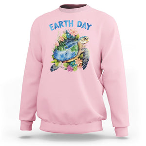 Earth Day Sweatshirt Sea Turtle Save Our Ocean TS09 Light Pink Printyourwear