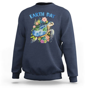 Earth Day Sweatshirt Sea Turtle Save Our Ocean TS09 Navy Printyourwear