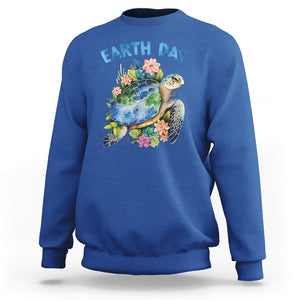 Earth Day Sweatshirt Sea Turtle Save Our Ocean TS09 Royal Blue Printyourwear