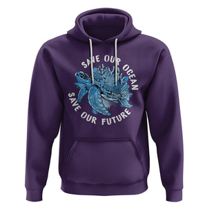 Earth Day Hoodie Save Our Oceans Save Our Future Sea Turtle TS09 Purple Printyourwear