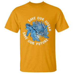 Earth Day T Shirt Save Our Oceans Save Our Future Sea Turtle TS09 Gold Printyourwear