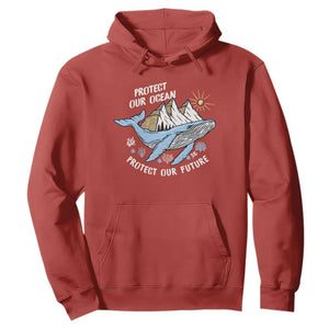 Earth Day Hoodie Save Our Oceans Save Our Future Whale TS09 Red Printyourwear