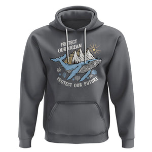 Earth Day Hoodie Save Our Oceans Save Our Future Whale TS09 Charcoal Printyourwear