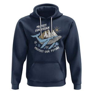 Earth Day Hoodie Save Our Oceans Save Our Future Whale TS09 Navy Printyourwear