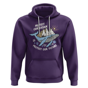 Earth Day Hoodie Save Our Oceans Save Our Future Whale TS09 Purple Printyourwear