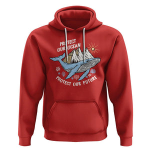 Earth Day Hoodie Save Our Oceans Save Our Future Whale TS09 Red Printyourwear