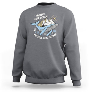 Earth Day Sweatshirt Save Our Oceans Save Our Future Whale TS09 Charcoal Printyourwear