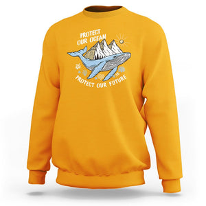 Earth Day Sweatshirt Save Our Oceans Save Our Future Whale TS09 Gold Printyourwear