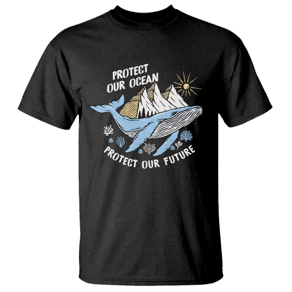 Earth Day T Shirt Save Our Oceans Save Our Future Whale TS09 Black Printyourwear