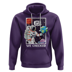 Funny Outer Space Hoodie Astronaut Not Flat We Checked Scientists TS09 Purple Printyourwear