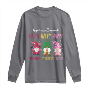 Happy Valentines St Patrick Easter Day Gnomies Long Sleeve Shirt TS09 Charcoal Print Your Wear