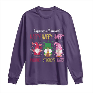 Happy Valentines St Patrick Easter Day Gnomies Long Sleeve Shirt TS09 Purple Print Your Wear