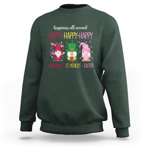 Happy Valentines St Patrick Easter Day Gnomies Sweatshirt TS09 Dark Forest Green Printyourwear