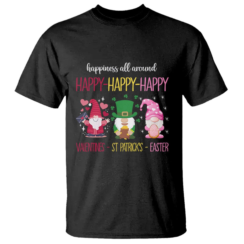 Happy Valentines St Patrick Easter Day Gnomies T Shirt TS09 Black Printyourwear