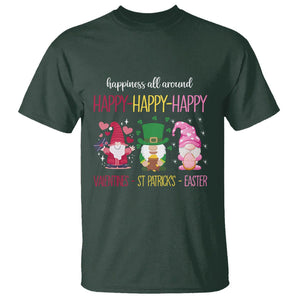 Happy Valentines St Patrick Easter Day Gnomies T Shirt TS09 Dark Forest Green Printyourwear