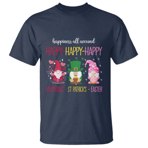 Happy Valentines St Patrick Easter Day Gnomies T Shirt TS09 Navy Printyourwear