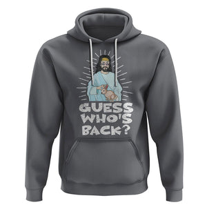 Easter Day Hoodie Guess Who's Back Funny Jesus Bunny TS09 Charcoal Printyourwear