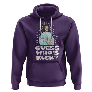 Easter Day Hoodie Guess Who's Back Funny Jesus Bunny TS09 Purple Printyourwear