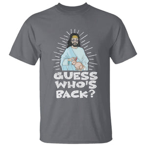 Easter Day T Shirt Guess Who's Back Funny Jesus Bunny TS09 Charcoal Printyourwear