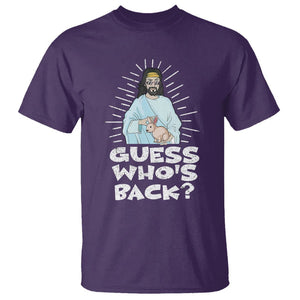 Easter Day T Shirt Guess Who's Back Funny Jesus Bunny TS09 Purple Printyourwear