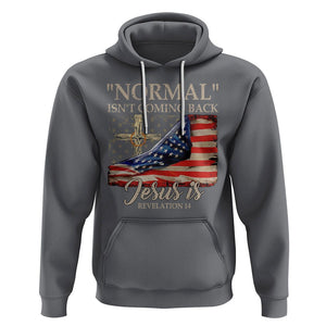 Easter Day Hoodie Normal Isn't Coming Back Jesus Is U.S. Christian Flag TS09 Charcoal Printyourwear