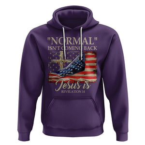 Easter Day Hoodie Normal Isn't Coming Back Jesus Is U.S. Christian Flag TS09 Purple Printyourwear