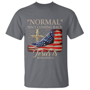 Easter Day T Shirt Normal Isn't Coming Back Jesus Is U.S. Christian Flag TS09 Charcoal Printyourwear