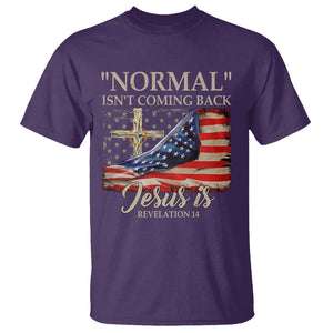 Easter Day T Shirt Normal Isn't Coming Back Jesus Is U.S. Christian Flag TS09 Purple Printyourwear