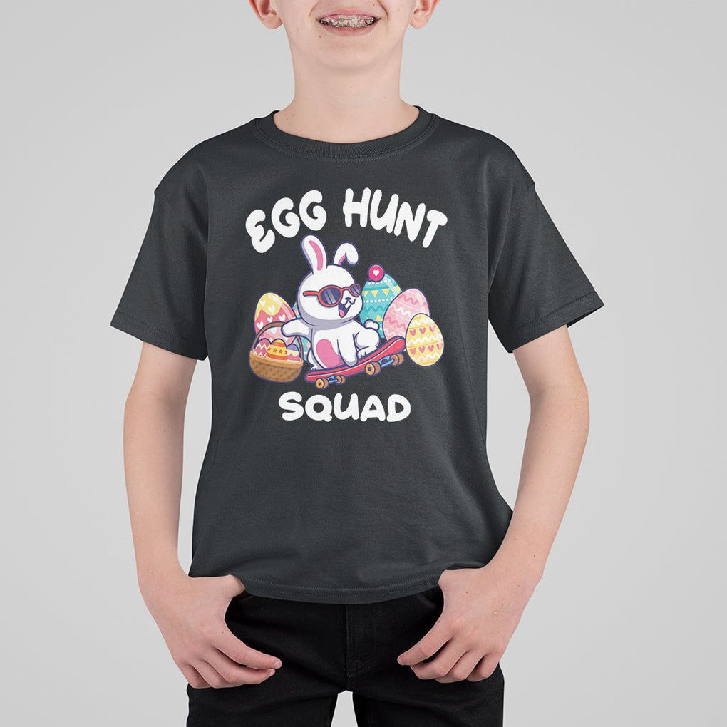 Easter Day T Shirt For Kid Egg Hunt Squad Cool Bunny Funny Hunting Season TS09 Black Printyourwear