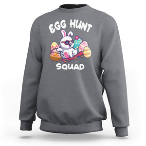 Easter Day Sweatshirt Egg Hunt Squad Cool Bunny Funny Hunting Season TS09 Charcoal Printyourwear