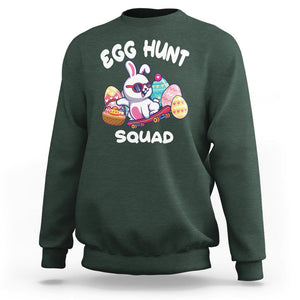 Easter Day Sweatshirt Egg Hunt Squad Cool Bunny Funny Hunting Season TS09 Dark Forest Green Printyourwear