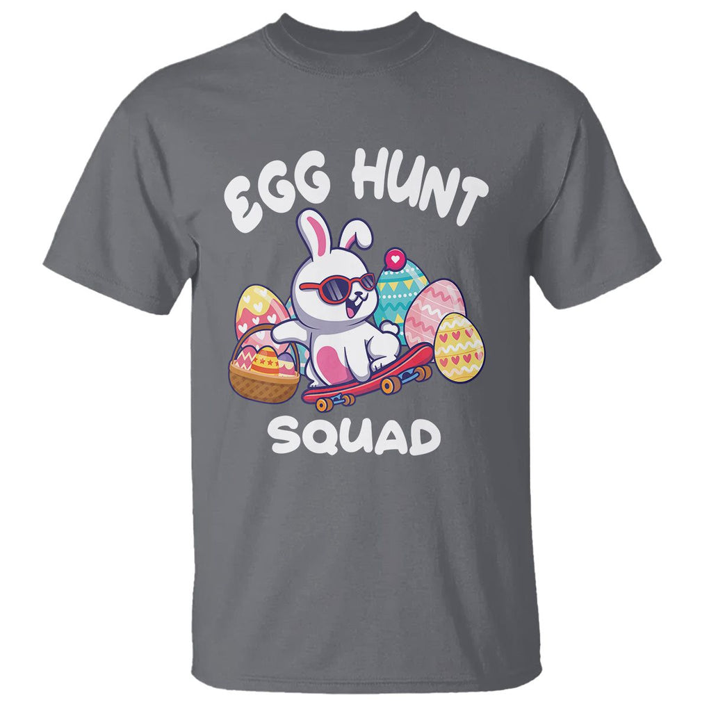 Easter Day T Shirt Egg Hunt Squad Cool Bunny Funny Hunting Season TS09 Charcoal Printyourwear