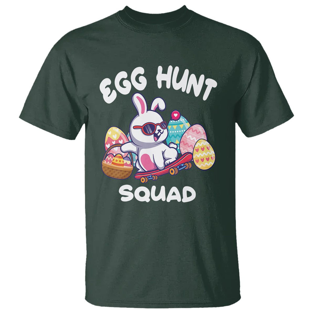 Easter Day T Shirt Egg Hunt Squad Cool Bunny Funny Hunting Season TS09 Dark Forest Green Printyourwear