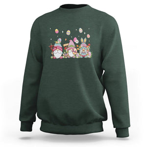 Easter Day Cute Gnomies Egg Hunting Sweatshirt TS09 Dark Forest Green Printyourwear