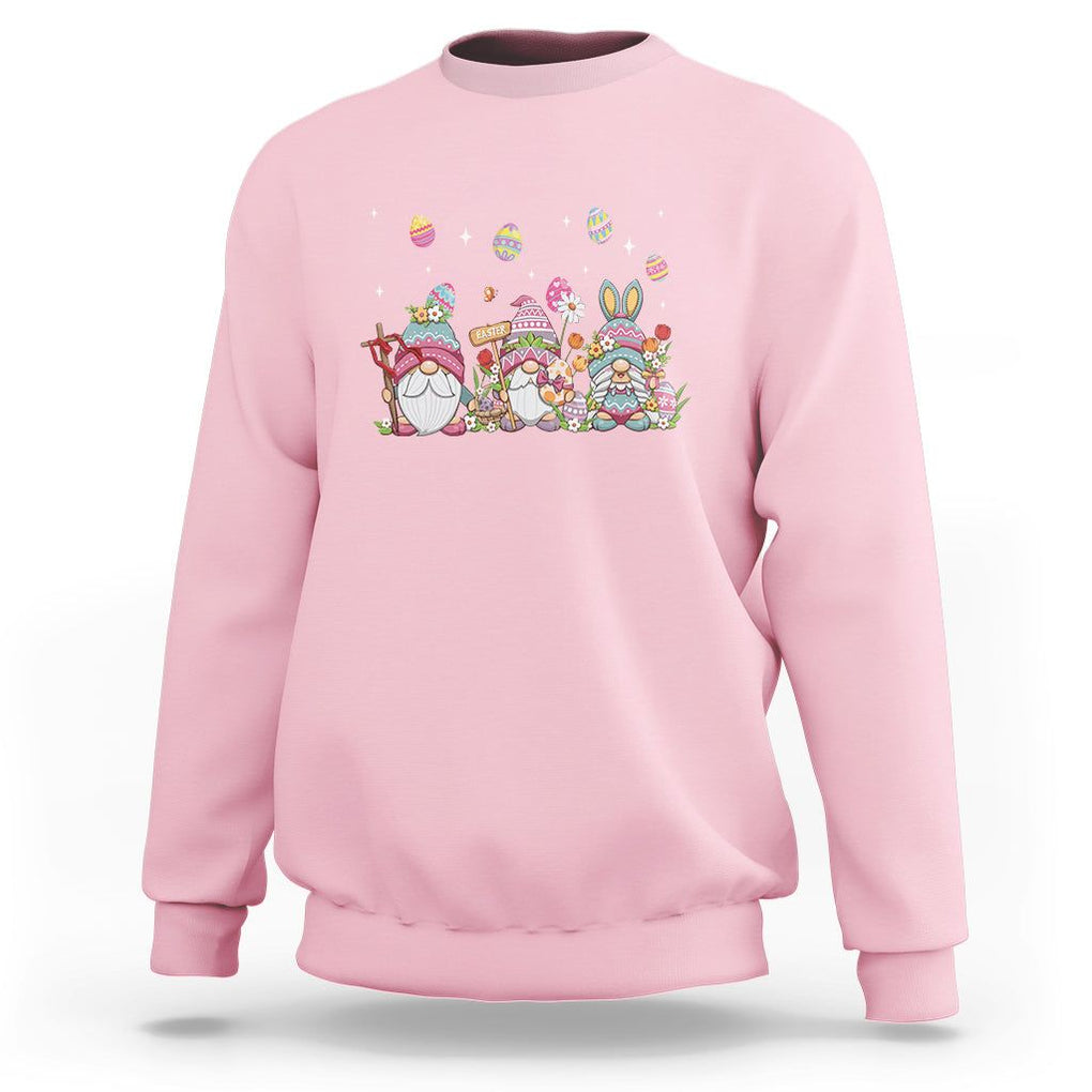Easter Day Cute Gnomies Egg Hunting Sweatshirt TS09 Light Pink Printyourwear