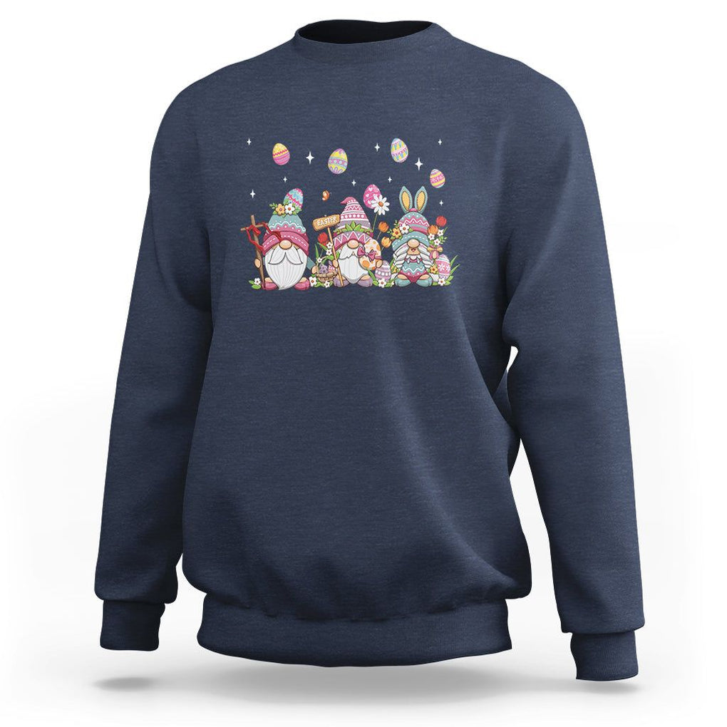 Easter Day Cute Gnomies Egg Hunting Sweatshirt TS09 Navy Printyourwear
