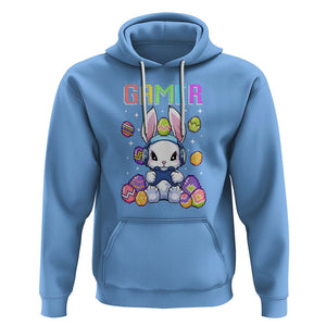 Easter Day Hoodie Bunny Gamer Playing Video Game TS09 Carolina Blue Printyourwear