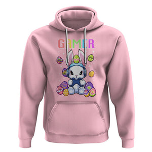 Easter Day Hoodie Bunny Gamer Playing Video Game TS09 Light Pink Printyourwear