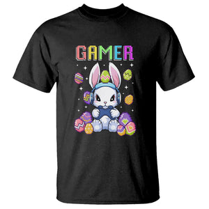 Easter Day T Shirt Bunny Gamer Playing Video Game TS09 Black Printyourwear