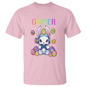 Easter Day T Shirt Bunny Gamer Playing Video Game TS09 Light Pink Printyourwear