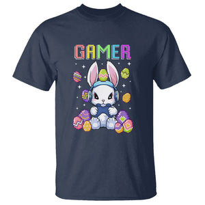 Easter Day T Shirt Bunny Gamer Playing Video Game TS09 Navy Printyourwear