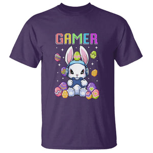 Easter Day T Shirt Bunny Gamer Playing Video Game TS09 Purple Printyourwear