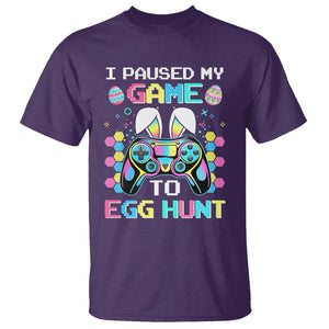 Easter Day T Shirt I Paused My Game To Egg Hunt Funny Gamer TS09 Purple Printyourwear